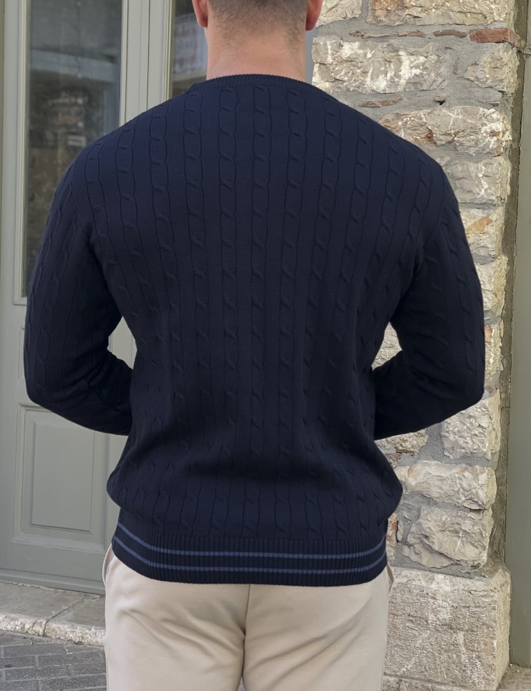 Darious ανδρικό μπλε πλεκτό πουλόβερ 24044B φωτογραφία